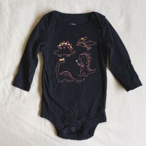 george navy blue dinosaur graphic long sleeve bodysuit diaper shirt 12 months